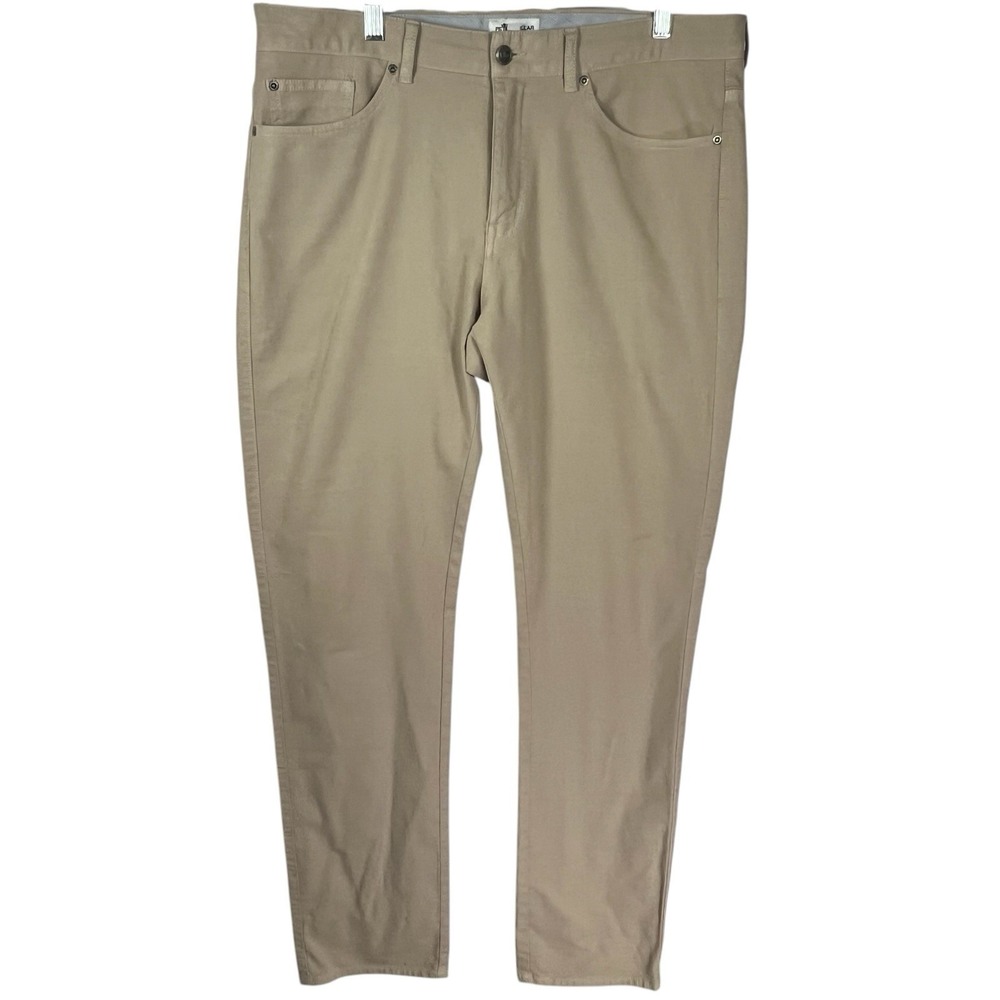 Peter Millar CrownMen 35x33 Khaki Canvas Vintage MF18B86 Flat Front Pants - Picture 2 of 5
